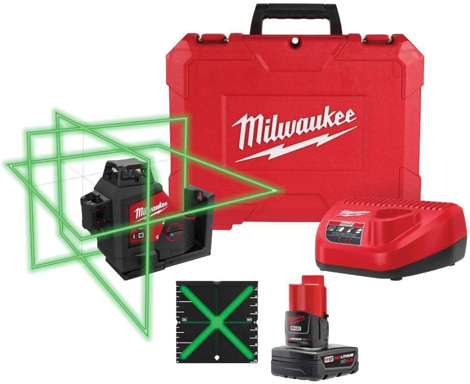 Milwaukee M12 Green 360° 3-Plane Laser Kit